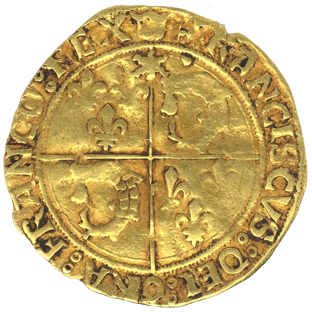 Pièce de monnaie : François Ier-Écu d'or au soleil du Dauphiné, 1er type. légende fautée Crémieu