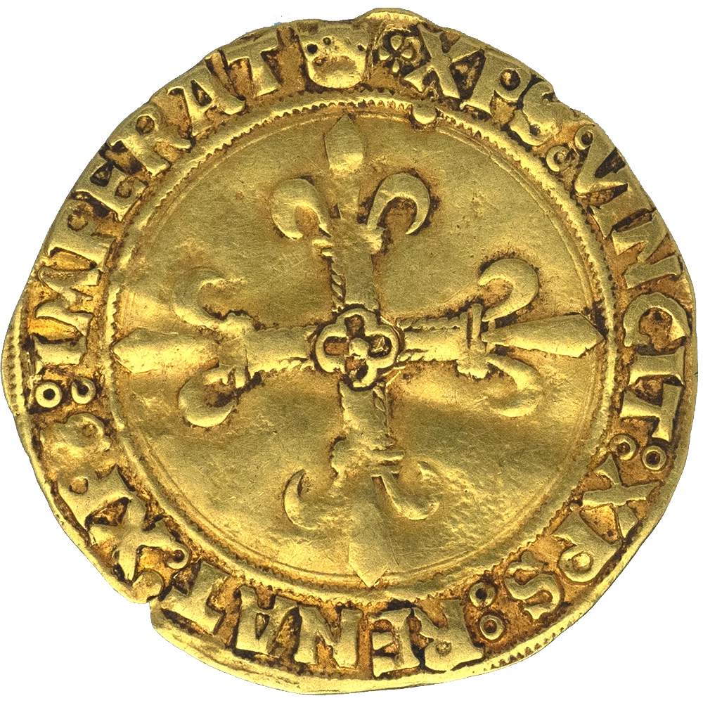 Pièce de monnaie : François Ier-Écu d'or au soleil du Dauphiné, 1er type. légende fautée Crémieu