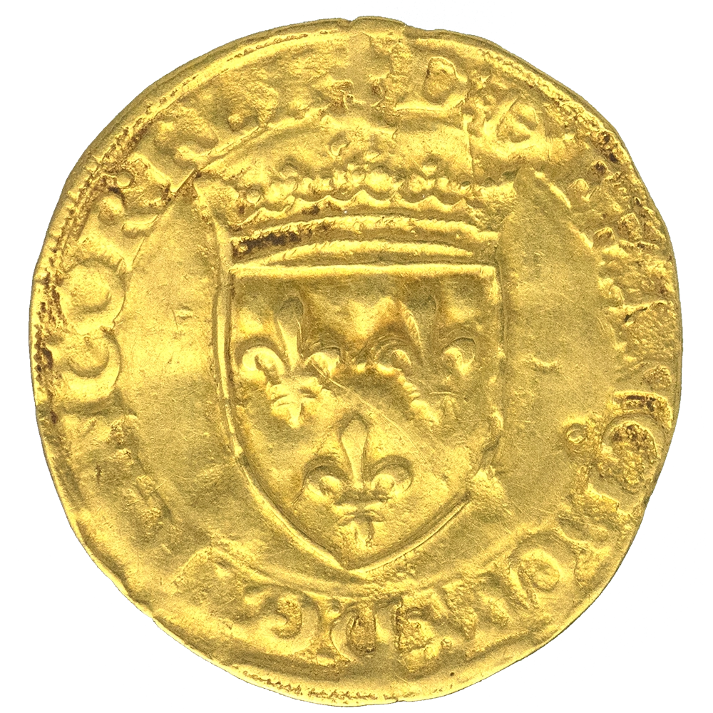 Pièce de monnaie : François Ier-Écu d'or au Soleil 1519, 5 ème type Lyon