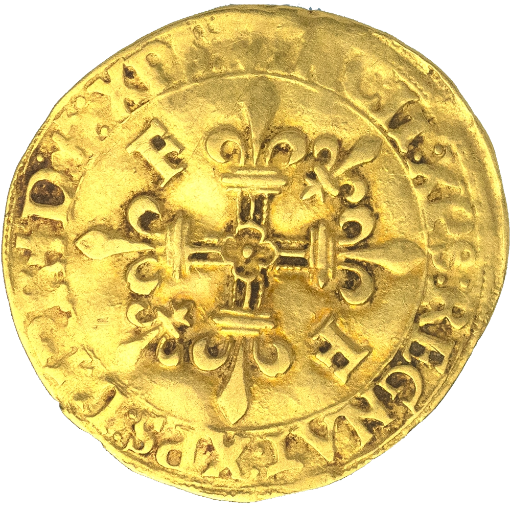 Pièce de monnaie : François Ier-Écu d'or au Soleil 1519, 5 ème type Lyon