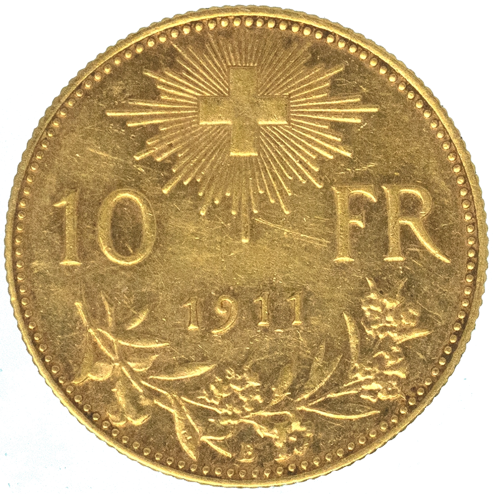 Pièce de monnaie : Suisse-10 francs Vreneli 1911 Berne