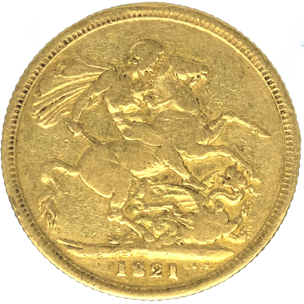 Pièce de monnaie : Royaume-Uni Souverain Georges IV 1821 Londres