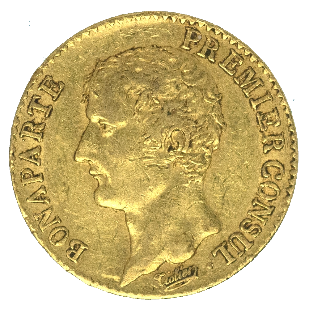 Pièce de monnaie : Premier-Empire-20 Francs Napoléon Ier tête nue an 12 (1804) Paris