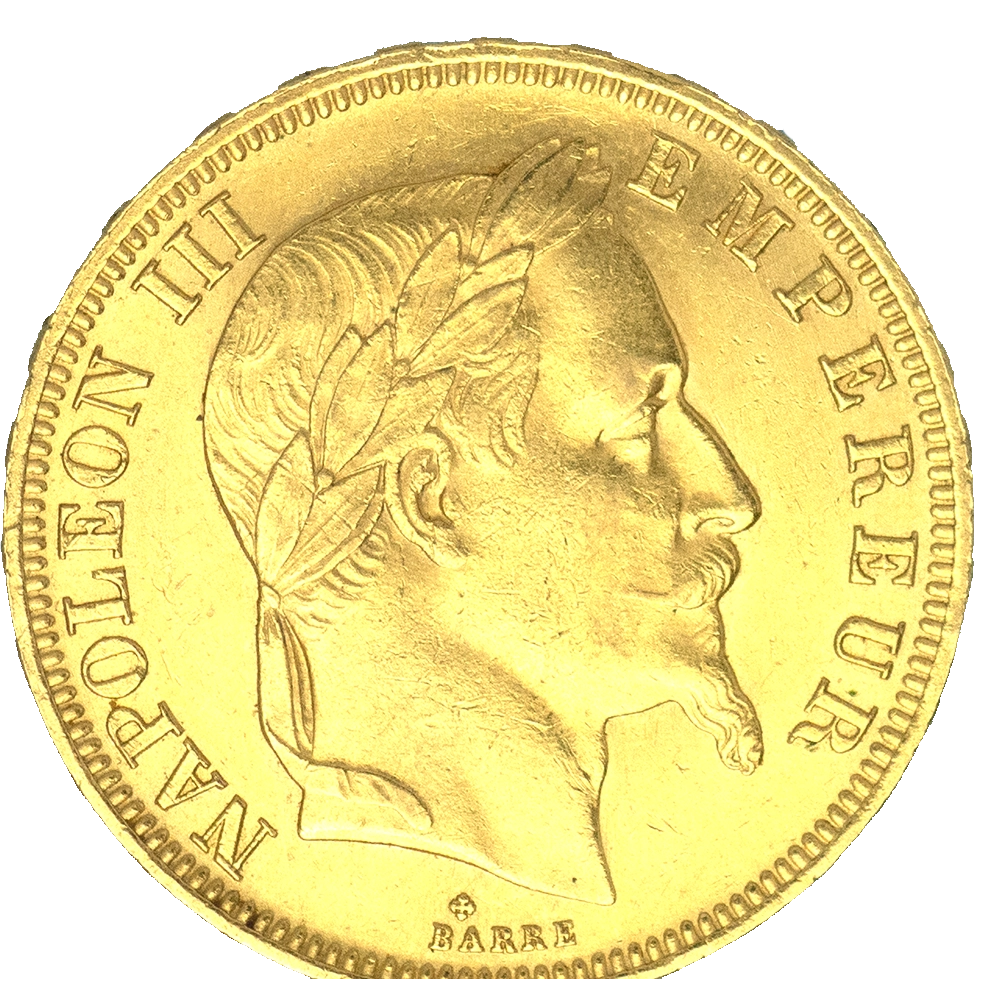 Pièce de monnaie : Second-Empire-50 Francs Napoléon III Tête laurée 1866 Strasbourg