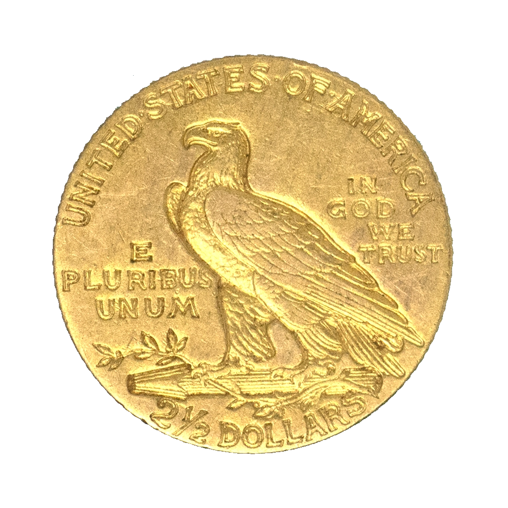 Pièce de monnaie : Etats-Unis- 2,5 dollars tête d'indien 1910 Philadelphie