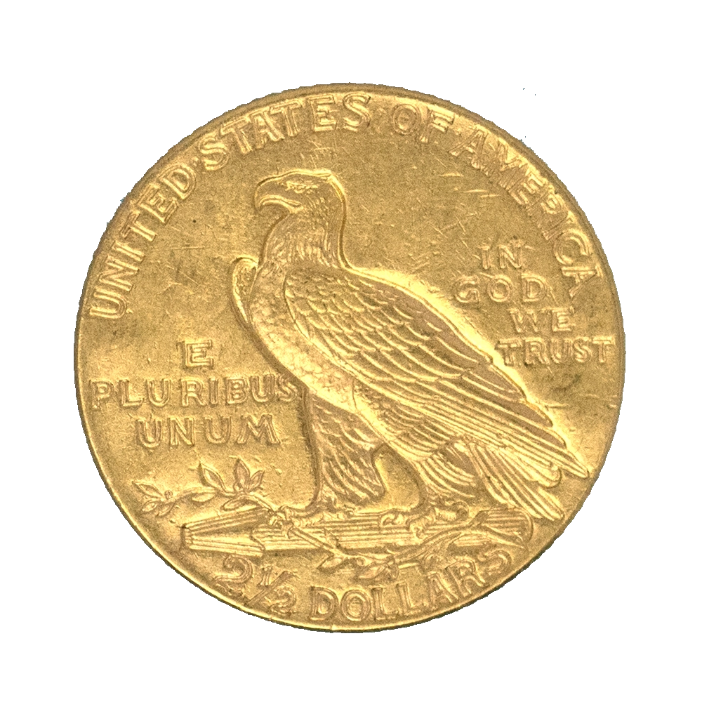 Pièce de monnaie : Etats-Unis- 2,5 dollars tête d'indien 1929 Philadelphie