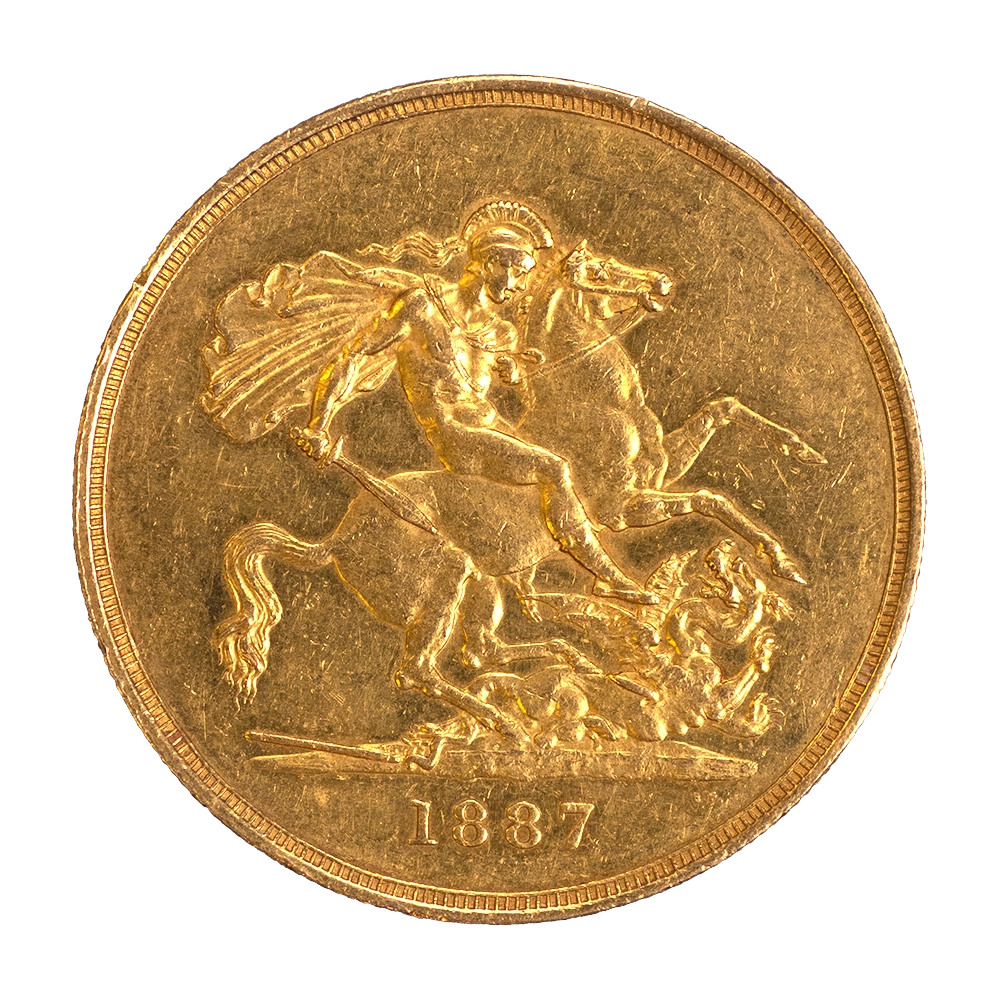 Royaume-Uni-Victoria II-5 Pounds 1887 Londres