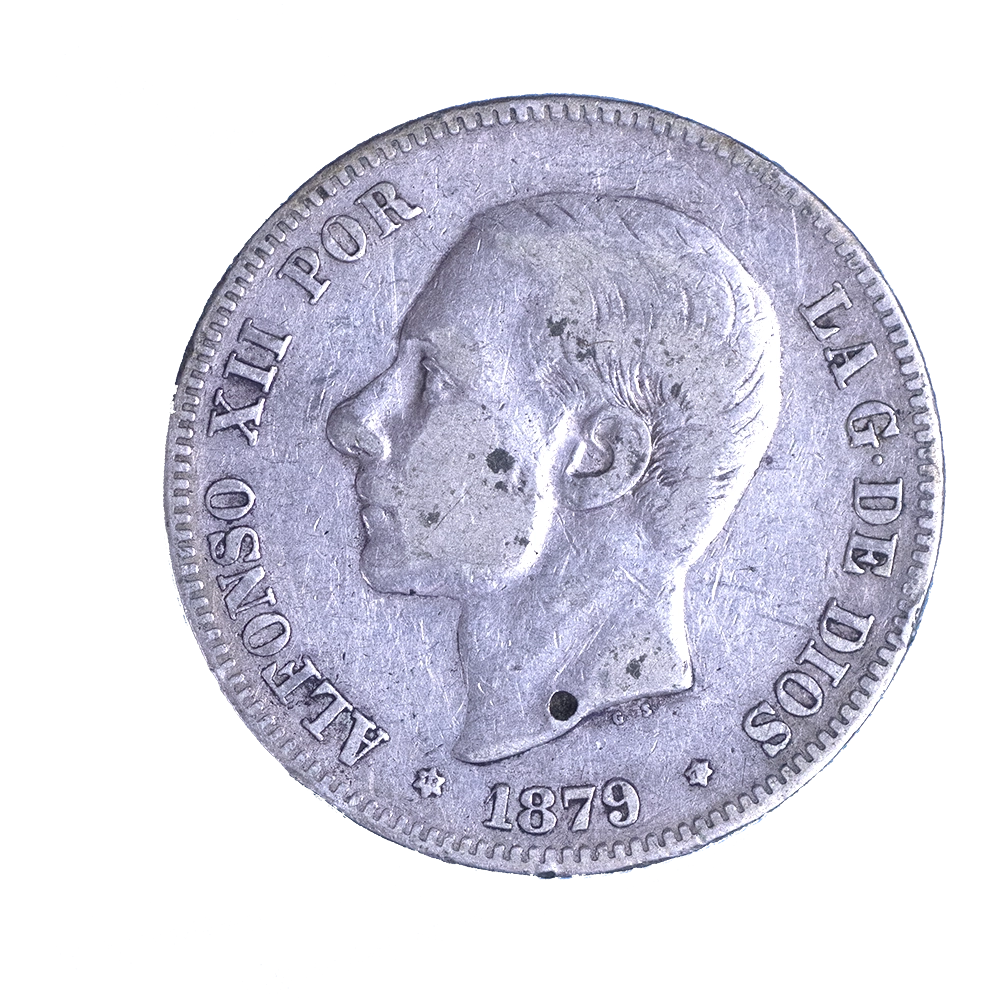 Espagne 2 Pesetas Alphonse XII 1879 Madrid