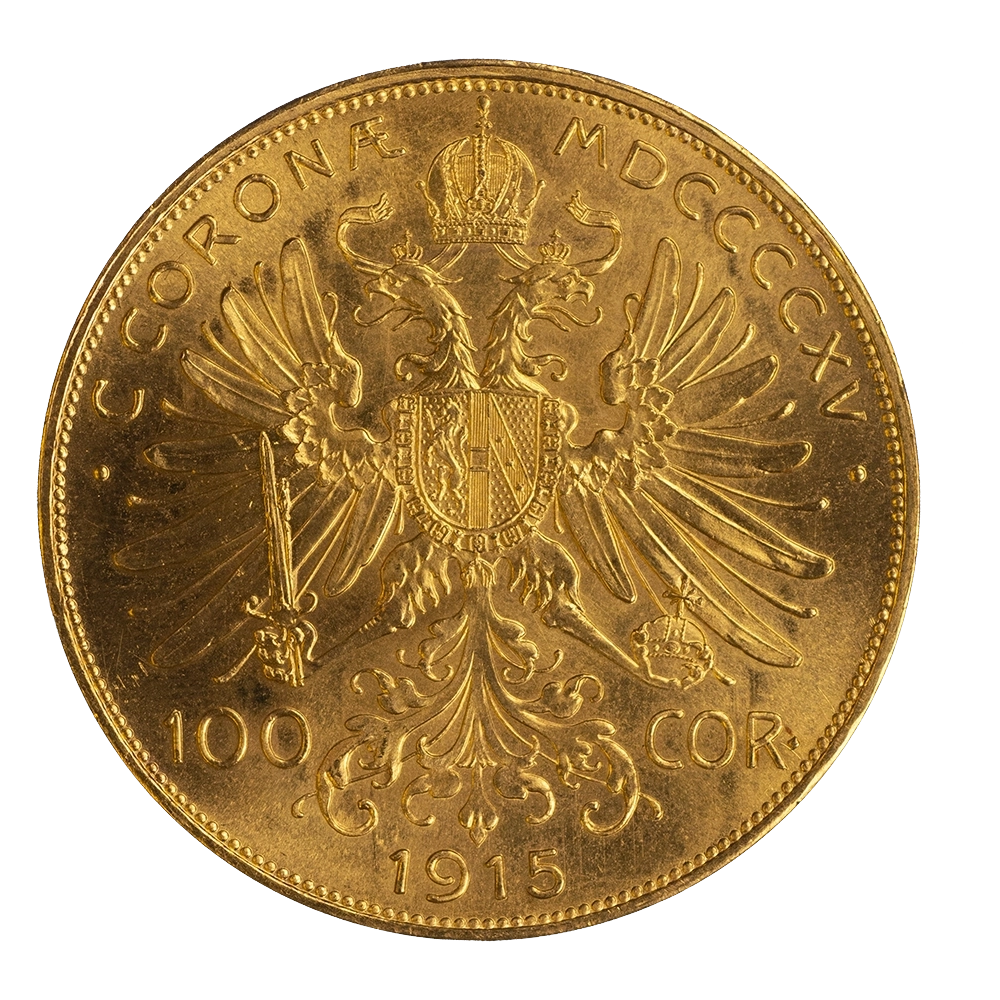 Pièce de monnaie : Autriche-Francois-Joseph 100 corona 1915 Vienne