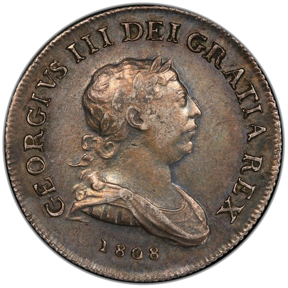 Pièce de Monnaie gradée PCGS XF45 : Royaume-Uni Georges III 30 Pence 1808 Banque d'Irlande