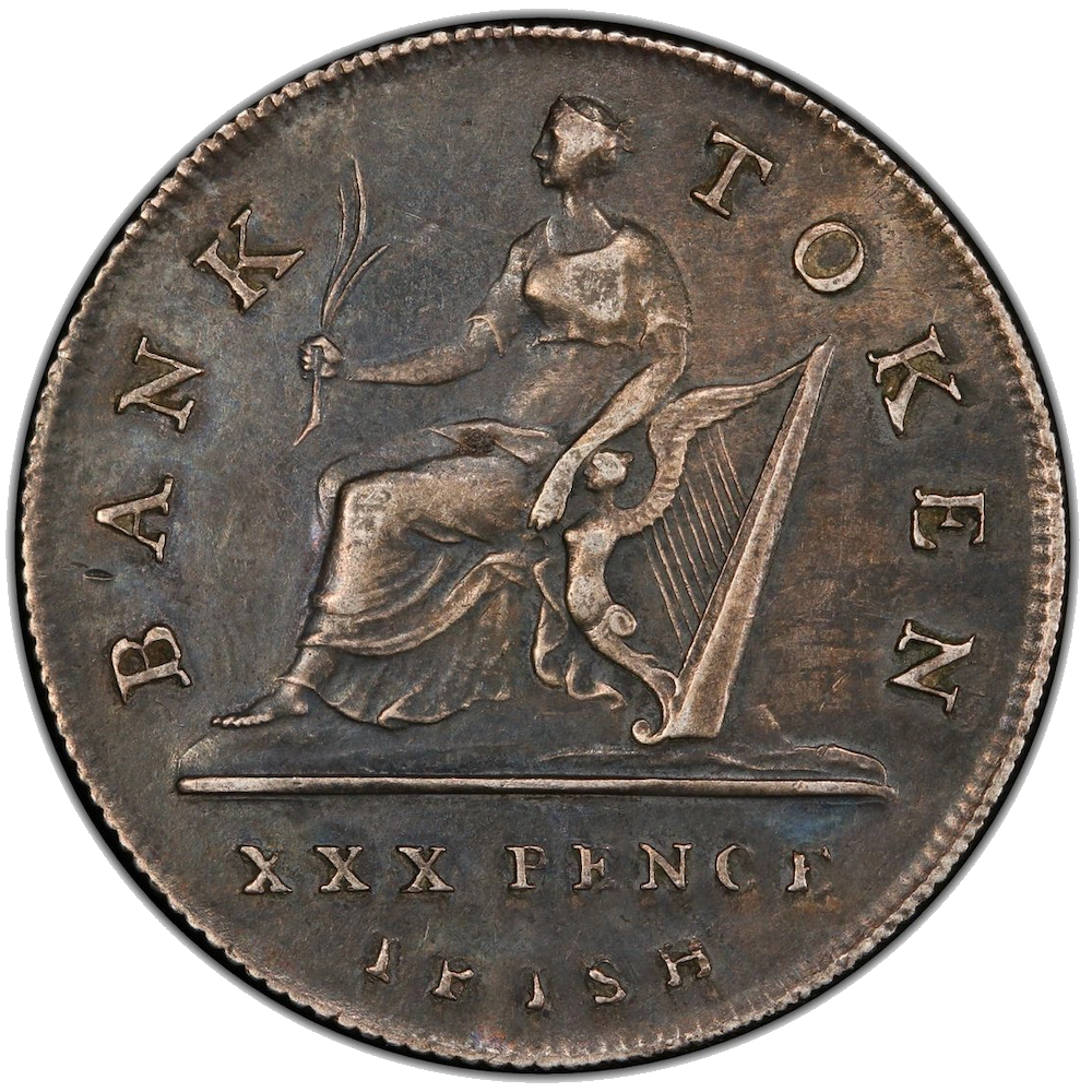 Pièce de Monnaie gradée PCGS XF45 : Royaume-Uni Georges III 30 Pence 1808 Banque d'Irlande