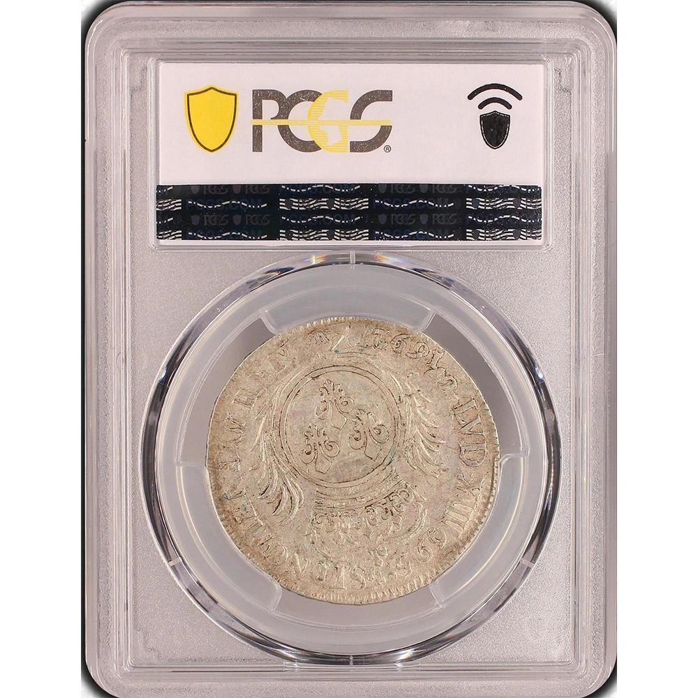 Pièce de monnaie gradée PCGS AU55 -Louis XIV-Demi-Ecu réformé aux palmes 1695 Lille