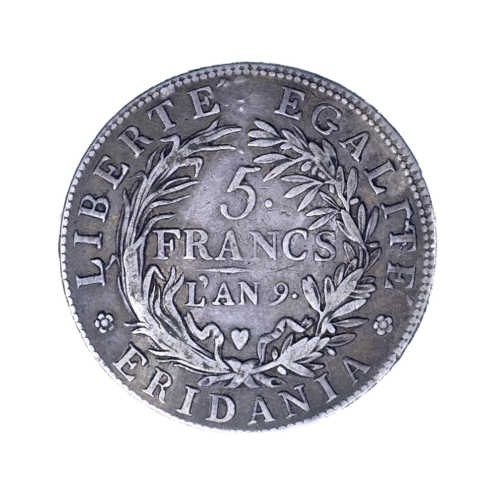 Pièce de monnaie : Italie-Gaule Subalpine-5 Francs an 9 (1800) Turin
