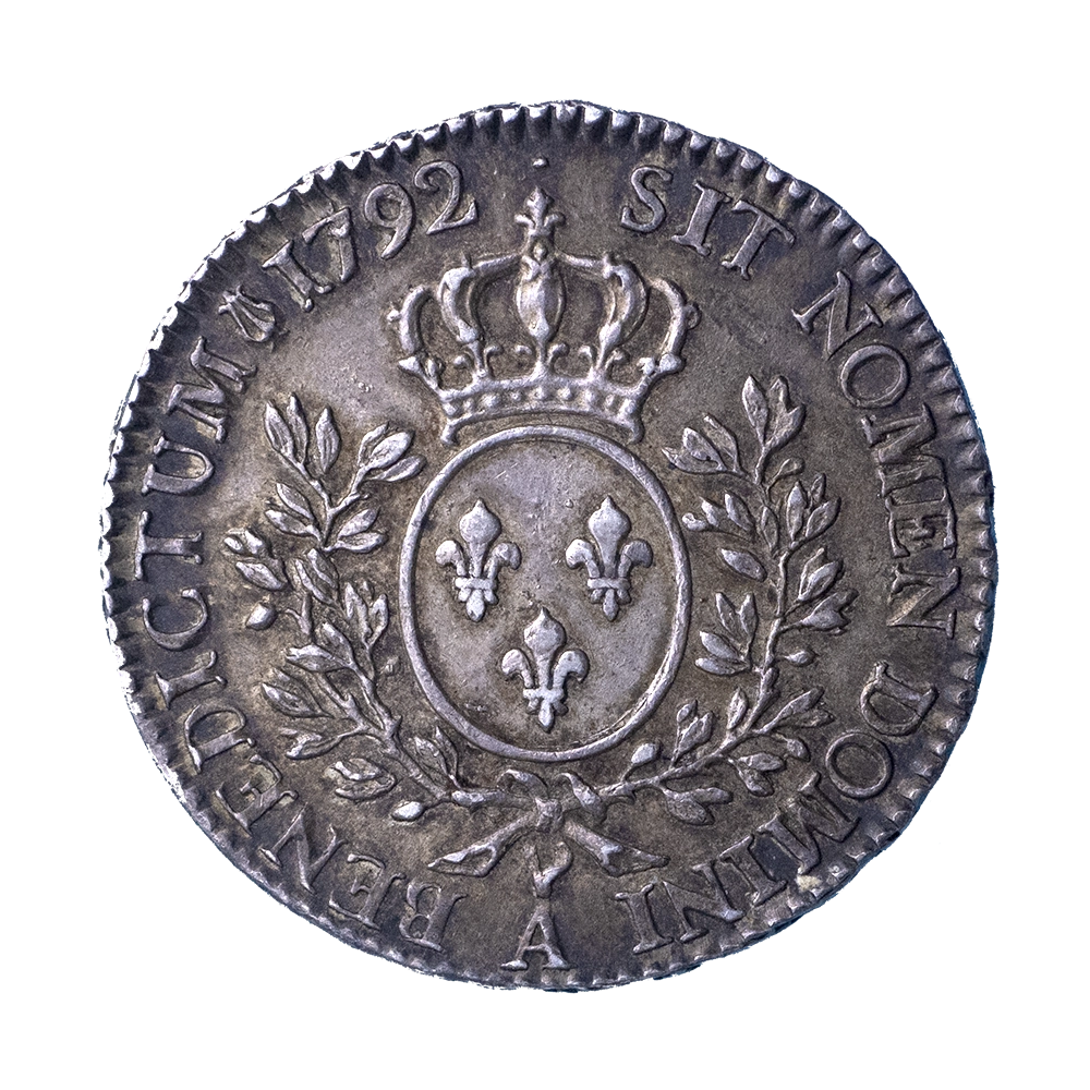 Pièce de monnaie : Louis XVI- Demi Écu aux branches d'olivier 1792 Paris