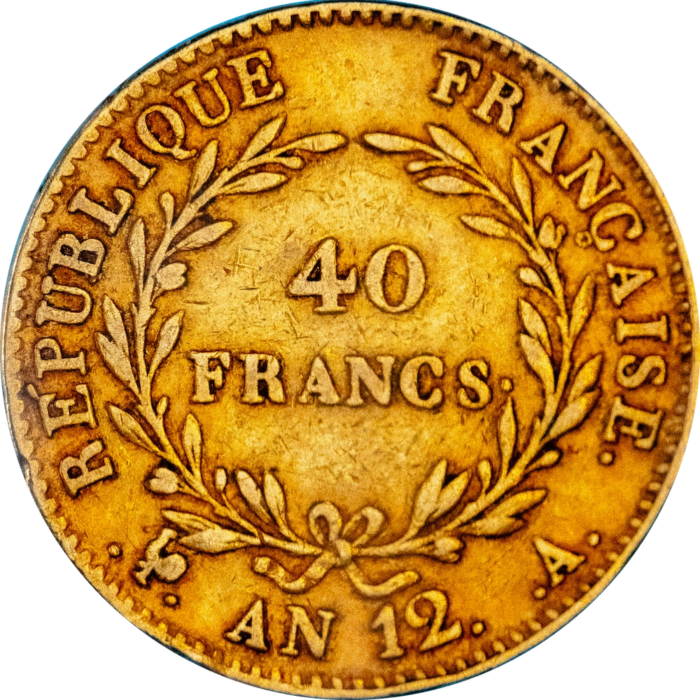 Consulat 40 Francs Bonaparte Premier Consul an 12 Paris
