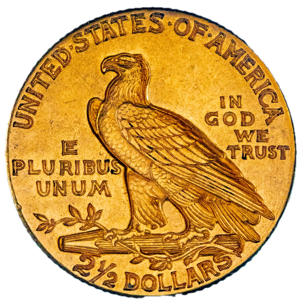 Pièce de monnaie : Etats-Unis- 2,5 dollars tête d'indien 1911 Philadelphie