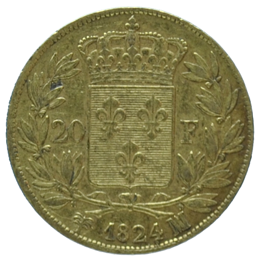 Louis XVIII - 20 francs Or - 1824 - Marseille