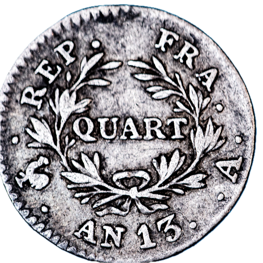 Napoléon 1er quart de franc An 13 (1804) Paris